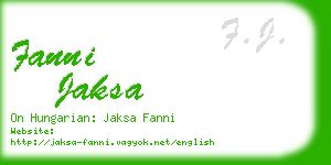 fanni jaksa business card